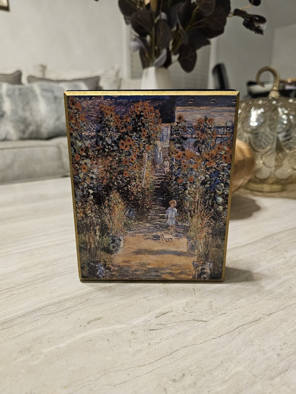 Vintage Claude Monet The Artist's Garden at Vétheuil Small Photo Album Velvet